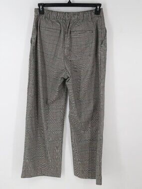 Gap Easy Trouser Dress Pants Womens Gray Plaid Wide Leg Business Casual Stretch